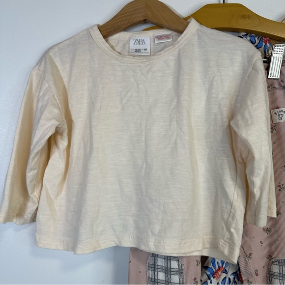 Zara Baby Girl Bundle of 4 Tops Floral Leggings and Floral Dress Size 18-24 Mos - Picture 3 of 7